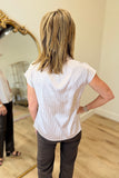 Renuar Sleeveless Silky Blouse Cream Stripe