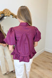 Must Be Fall Tie Top Burgundy