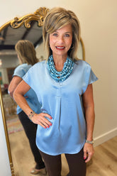 Renuar Sleeveless Blouse Ashley Blue