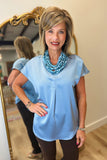 Renuar Sleeveless Blouse Ashley Blue