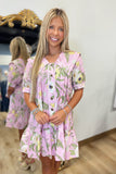 Umgee Floral Babydoll Dress Pink