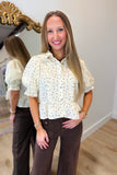 Frilly Dots Top Cream