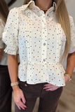 Frilly Dots Top Cream