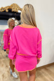 Summer Sport Long Sleeve 2 Piece Set Pink
