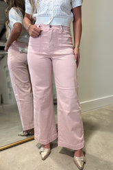 Bayeas Luna Wide Leg Jean Peach Pink
