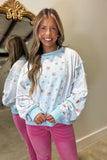 Petals and Dots Terry Pullover Sweatshirt