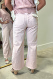 Bayeas Mid Rise Barrel Jean Pearl Pink