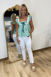 Vervet High Rise Crop Flare Optic White
