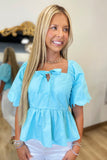 Ocean View Blouse Aqua