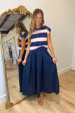 Country Roads Striped Sweater Dress Navy