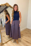 Outdoor Glow Sweater Contrast Dress Navy