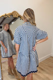 Perfectly Plaid Day Dress Navy