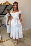 Blooming Butterflies Midi Dress Periwinkle