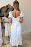 Blooming Butterflies Midi Dress Periwinkle
