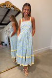 Blue Meadow Tie-Back Midi