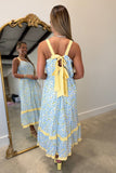 Blue Meadow Tie-Back Midi