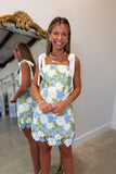 Petal Crochet Shoulder Tie Dress Green