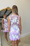 Elegant Garden Soirée Crochet Dress Lavender