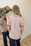 Umgee Stretchy Textured Knit Top Rust