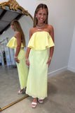 Sunlit Ceremony Strapless Maxi Dress