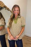 Umgee Stretchy Textured Knit Top Mustard