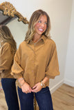 Suede Scenery Bubble Top Camel
