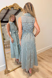 Mint Chocolate Chip Striped Midi Dress