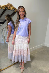 Collins Cap Sleeve Collard Sweater Vest Lavender