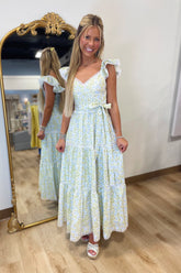 Sweet Honesty Floral Maxi Dress Blue