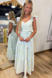 Sweet Honesty Floral Maxi Dress Blue