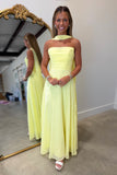 Strapless Scarf Maxi Dress Yellow