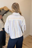 FRNCH Sokcho Striped Button Down Top