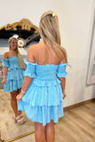 Ocean Breeze Off the Shoulder Dress Turq