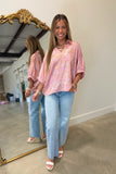 Pink Experiences Metallic Top