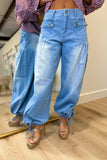 Cinched Up Wide Leg Jeans
