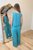 Linen Lineage Pant Set Green