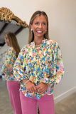 Vivid Floral Blouse Yellow