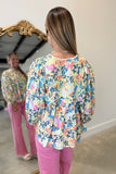 Vivid Floral Blouse Yellow