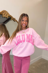 Lulu Mac Sweatshirt Light Pink w Hot Pink
