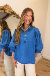 Western Luxe Denim Top