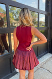 Coach's Pick Combination Bubble Dress Maroon