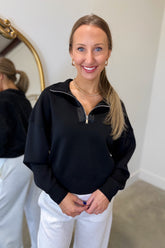 RD Style Mailyn 1/4 Zip Top Black