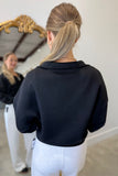 RD Style Mailyn 1/4 Zip Top Black