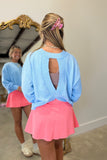 Spring Reveal Open Back Sweater Blue