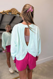 Spring Reveal Open Back Sweater Mint
