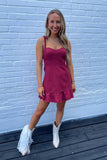Southern Encore Maroon Denim Dress