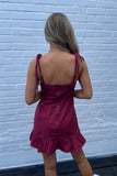 Southern Encore Maroon Denim Dress