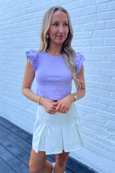 Huddle Up Ribbed Crop Top Lavender