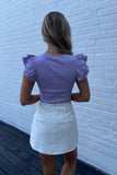 Huddle Up Ribbed Crop Top Lavender