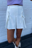 Play Ball Pleated Mini Skirt White